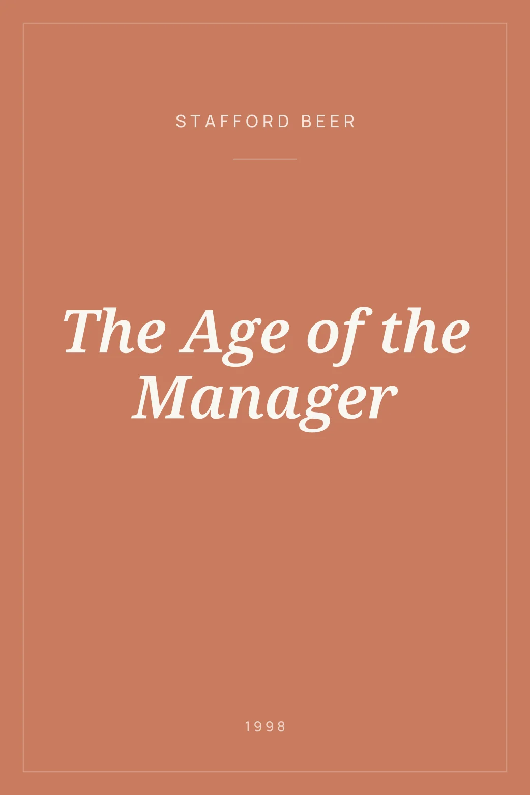 Portada de The Age of the Manager