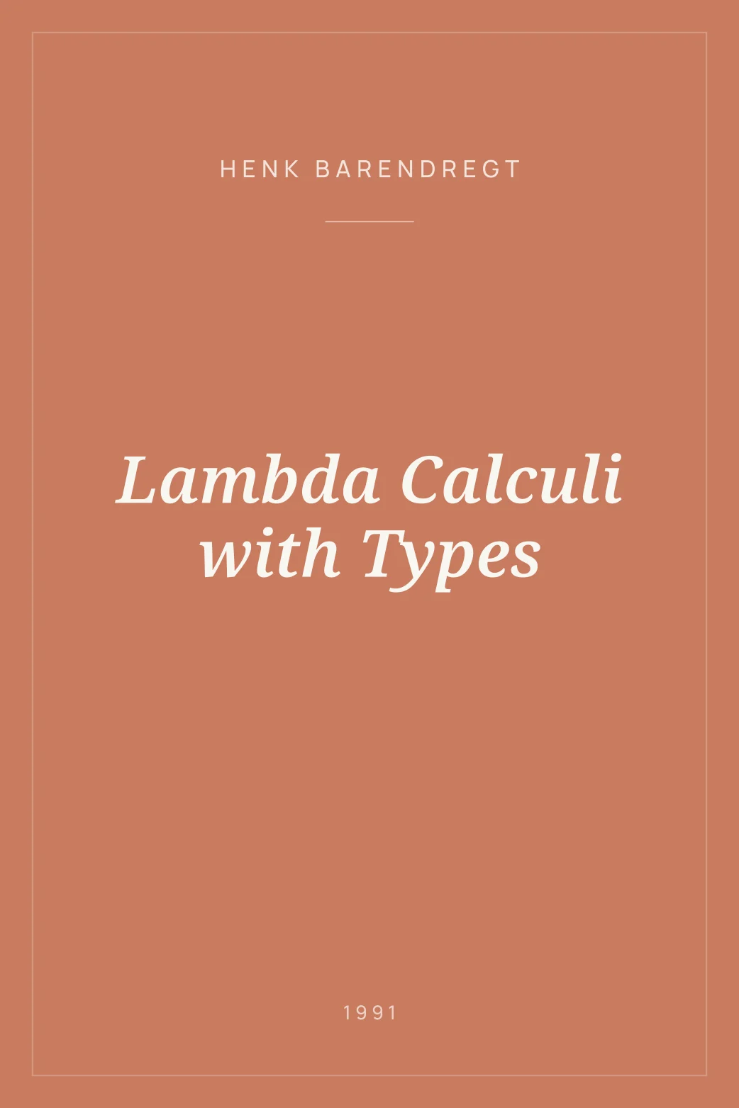 Portada de Lambda Calculi with Types