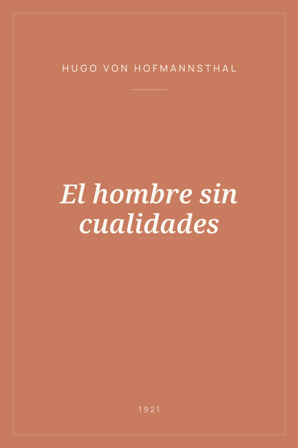 Portada de El hombre sin cualidades