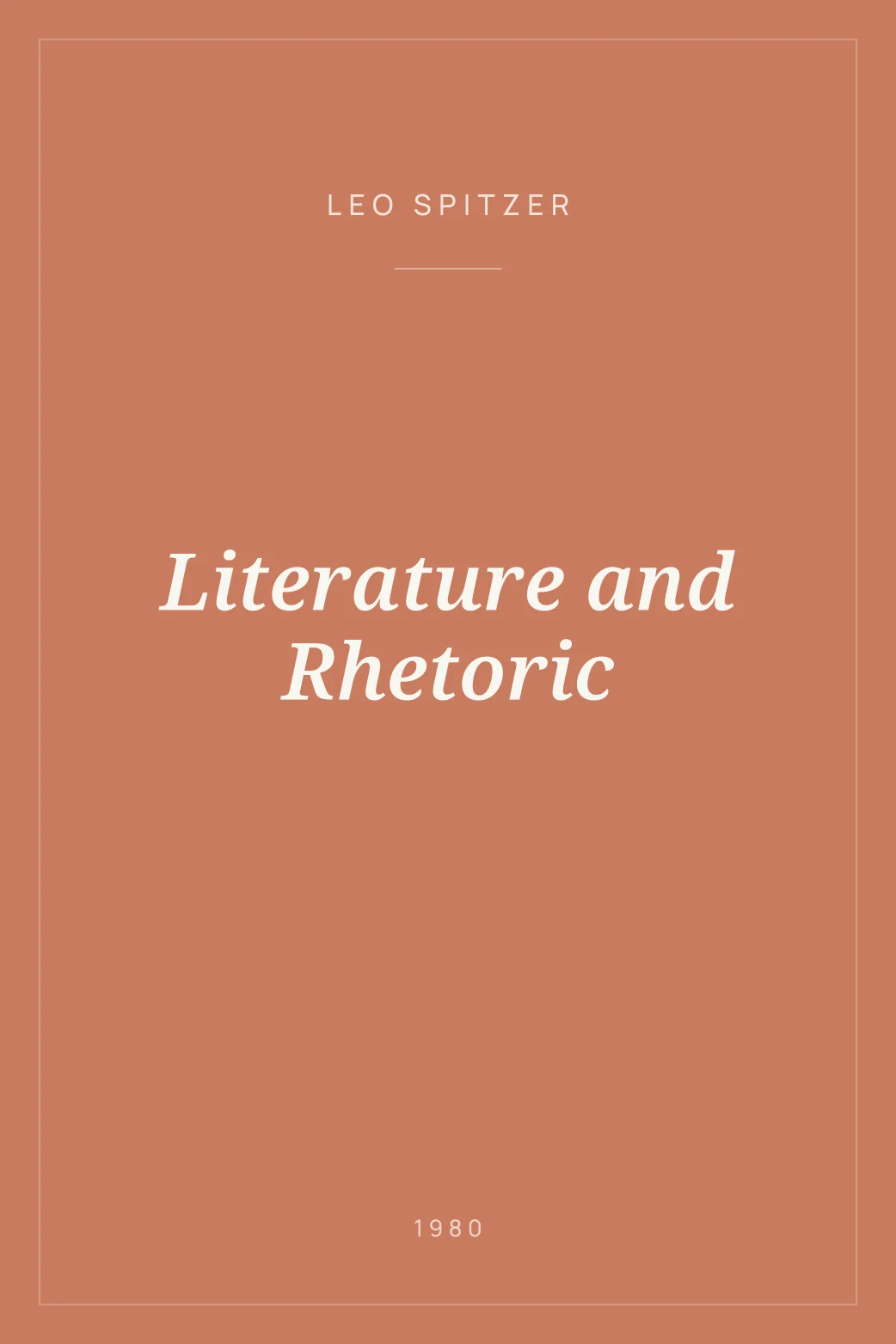 Portada de Literature and Rhetoric