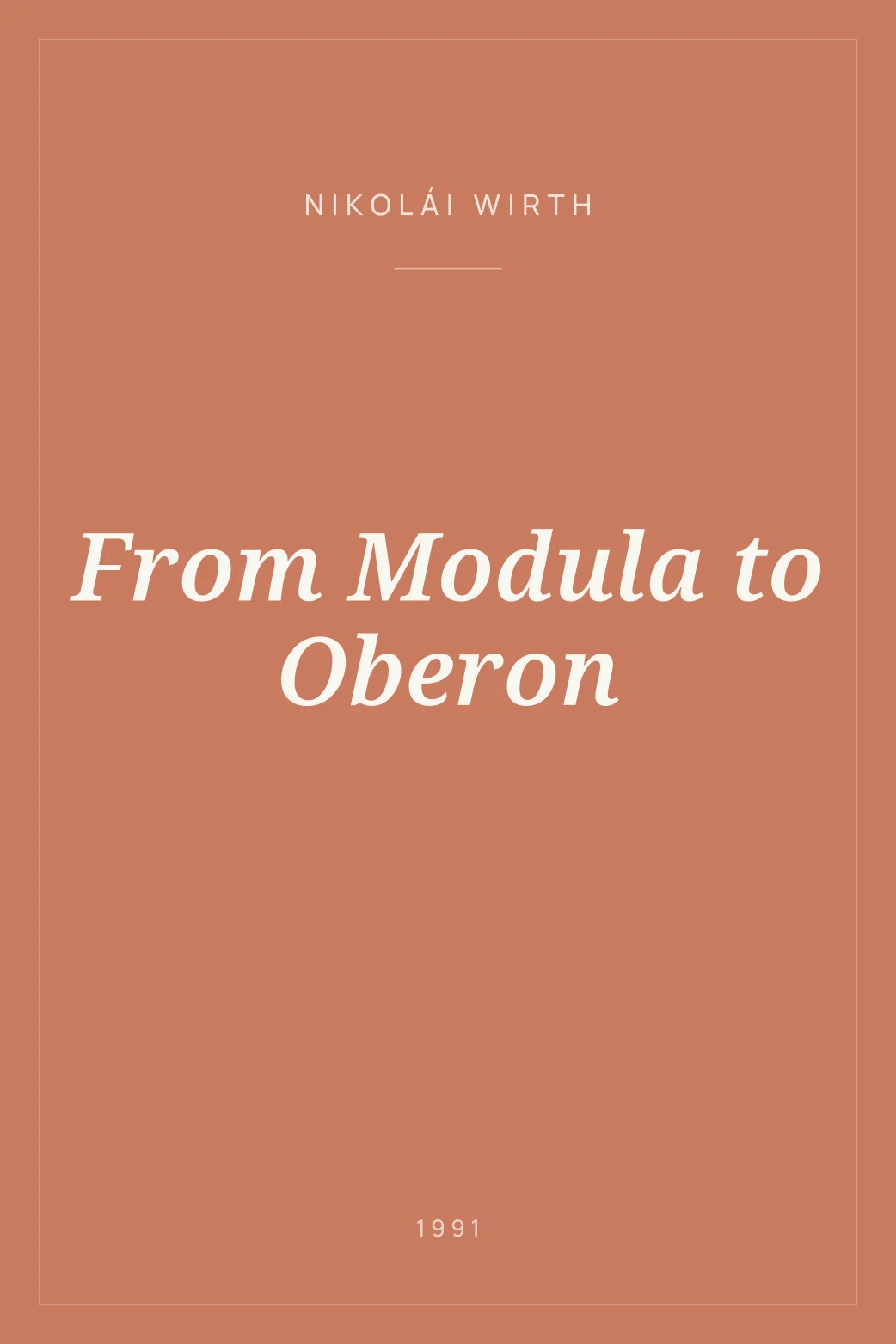Portada de From Modula to Oberon