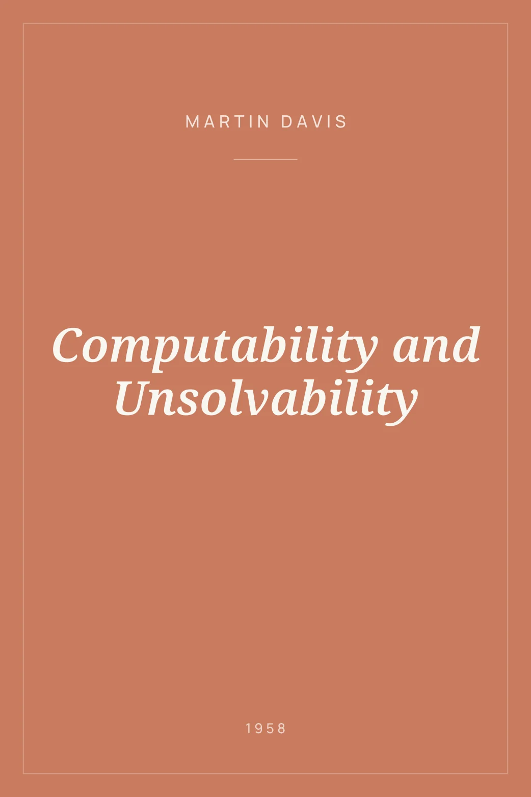 Portada de Computability and Unsolvability