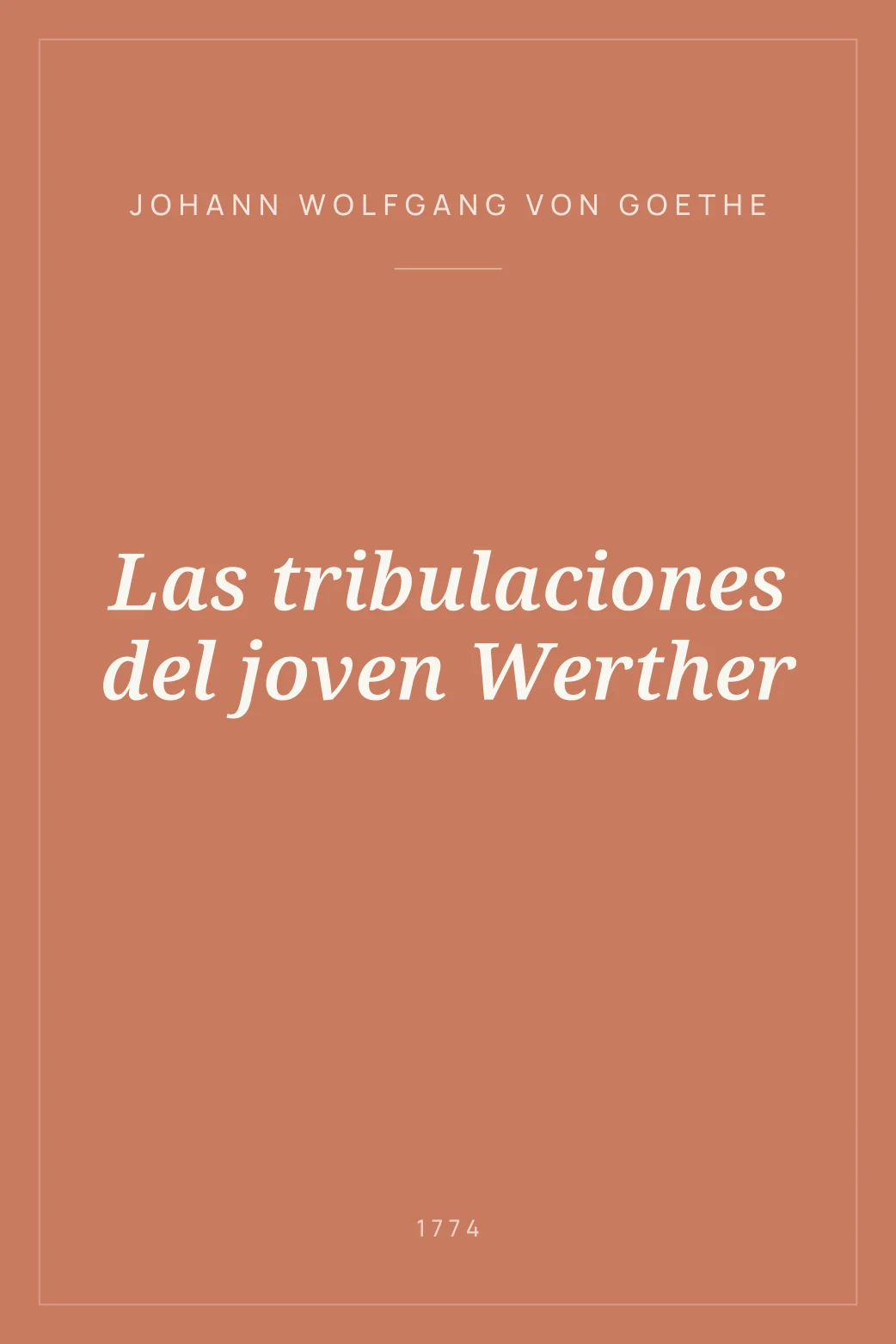 Portada de Las tribulaciones del joven Werther