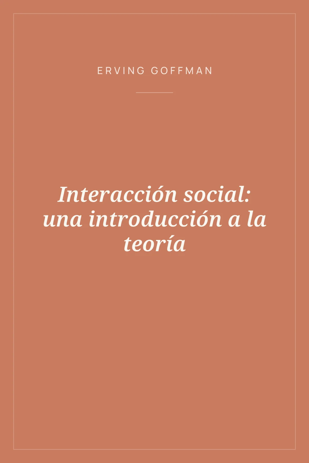Portada de Interacción social: una introducción a la teoría