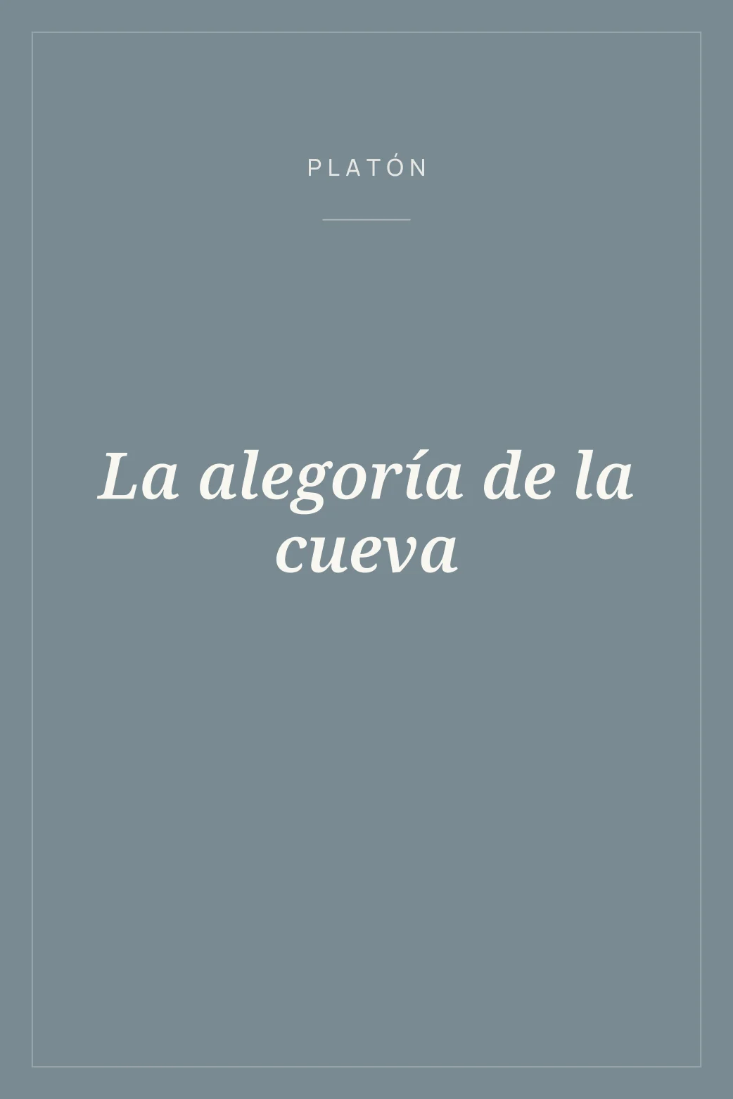 Portada de La alegoría de la cueva