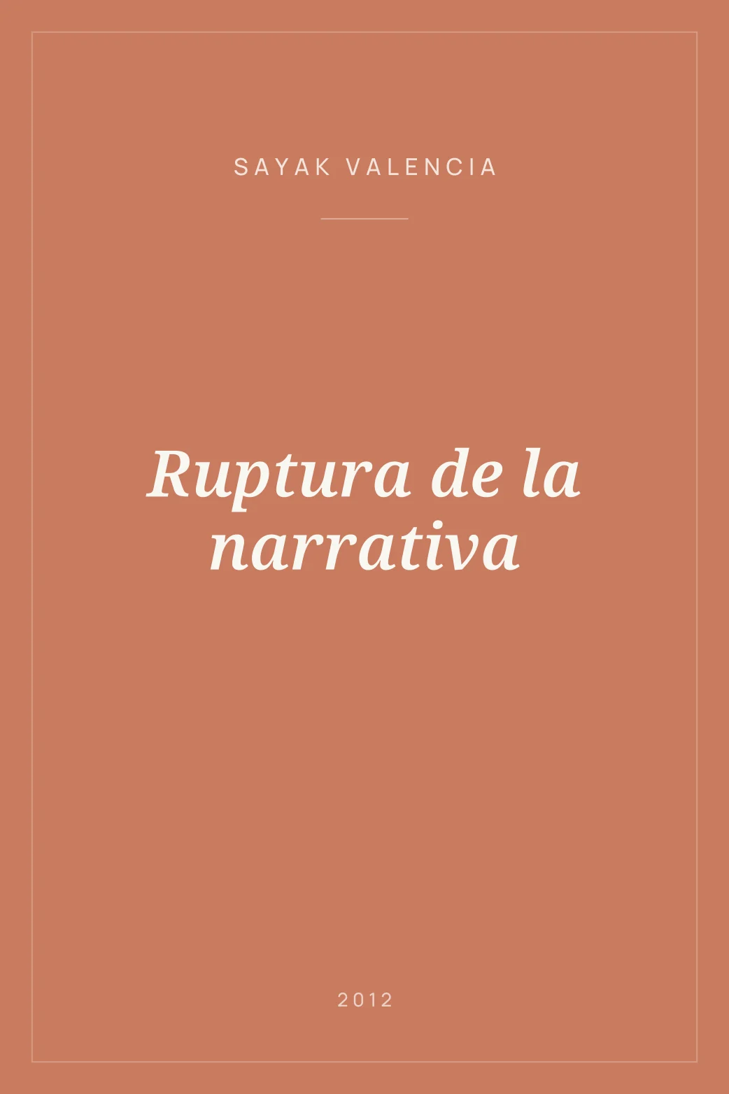 Portada de Ruptura de la narrativa