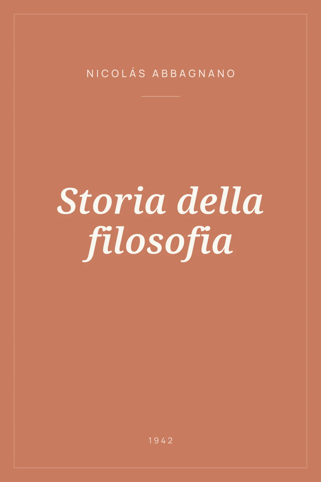 Portada de Storia della filosofia