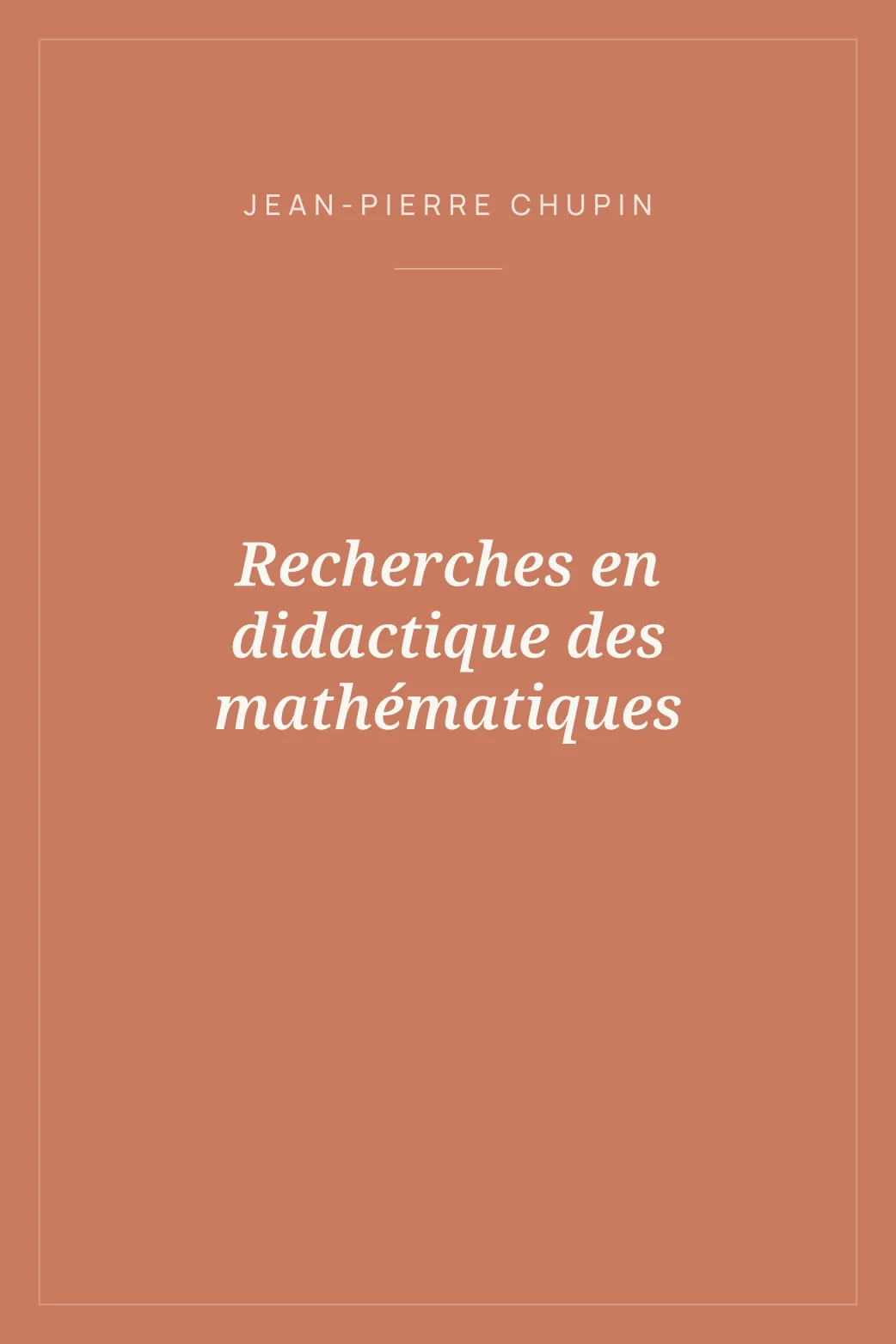 Portada de Recherches en didactique des mathématiques