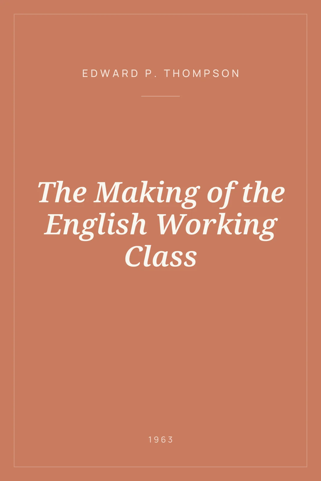 Portada de The Making of the English Working Class