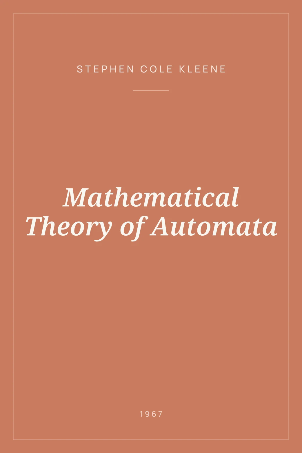 Portada de Mathematical Theory of Automata
