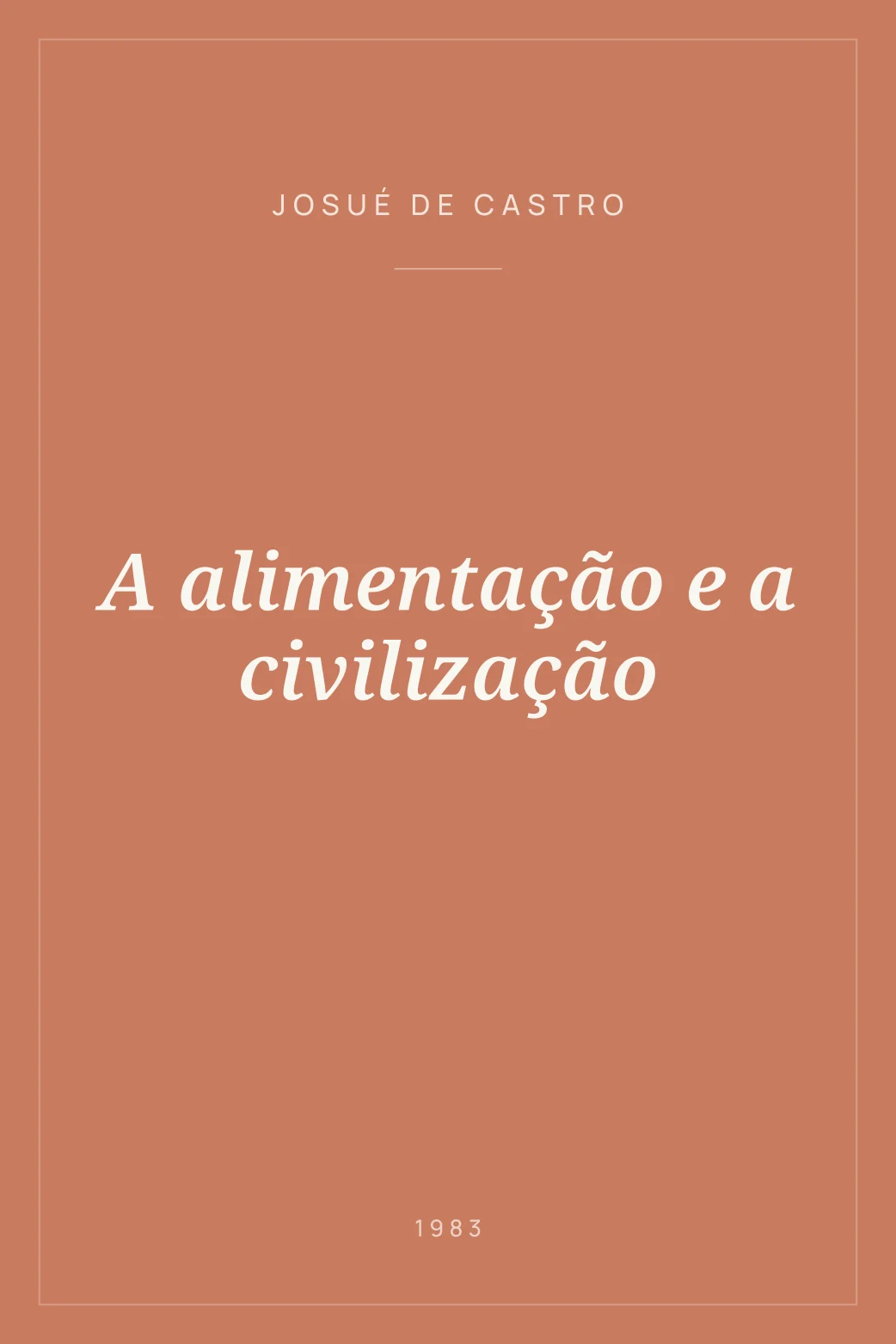 Portada de A alimentação e a civilização