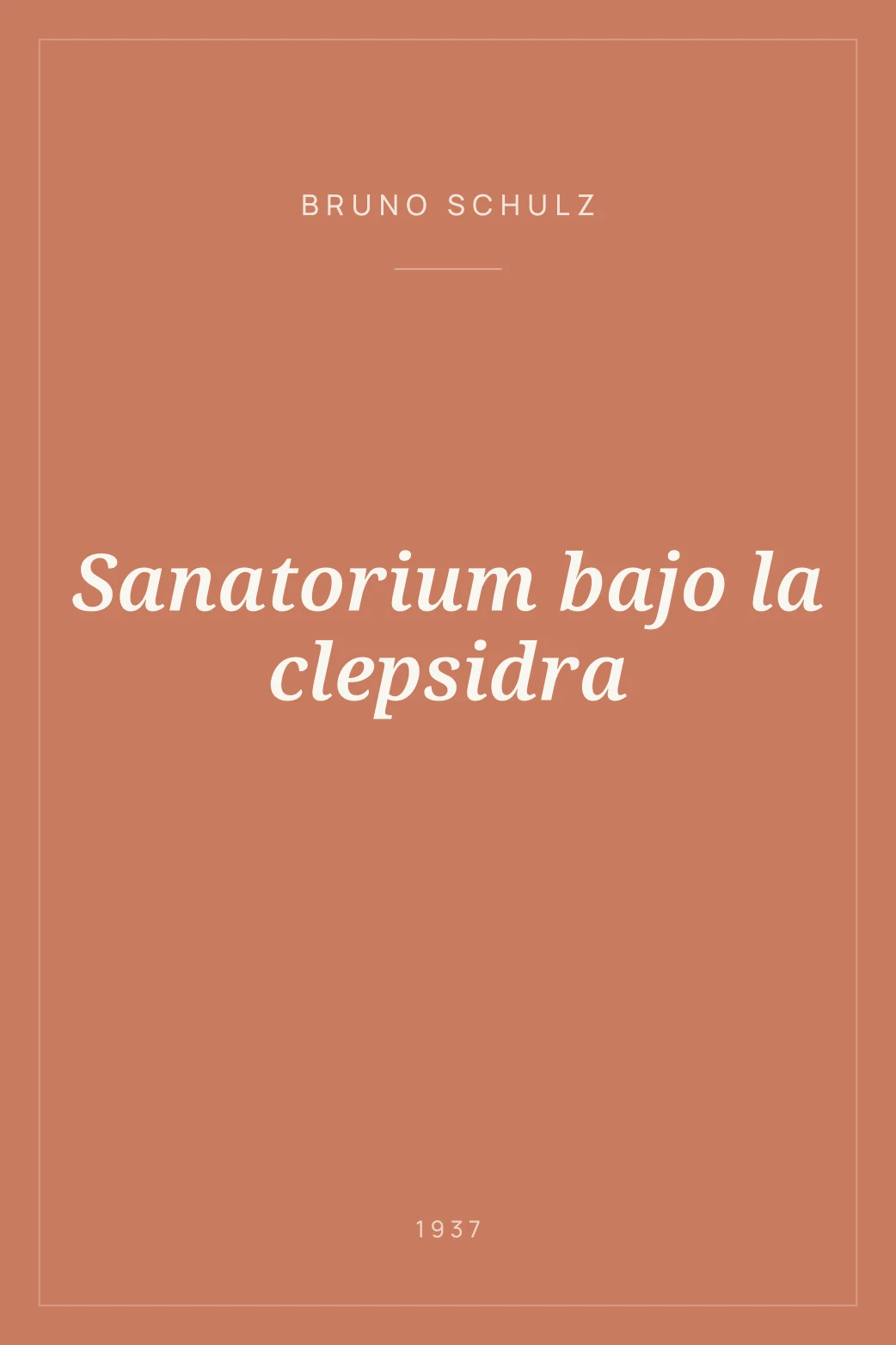 Portada de Sanatorium bajo la clepsidra