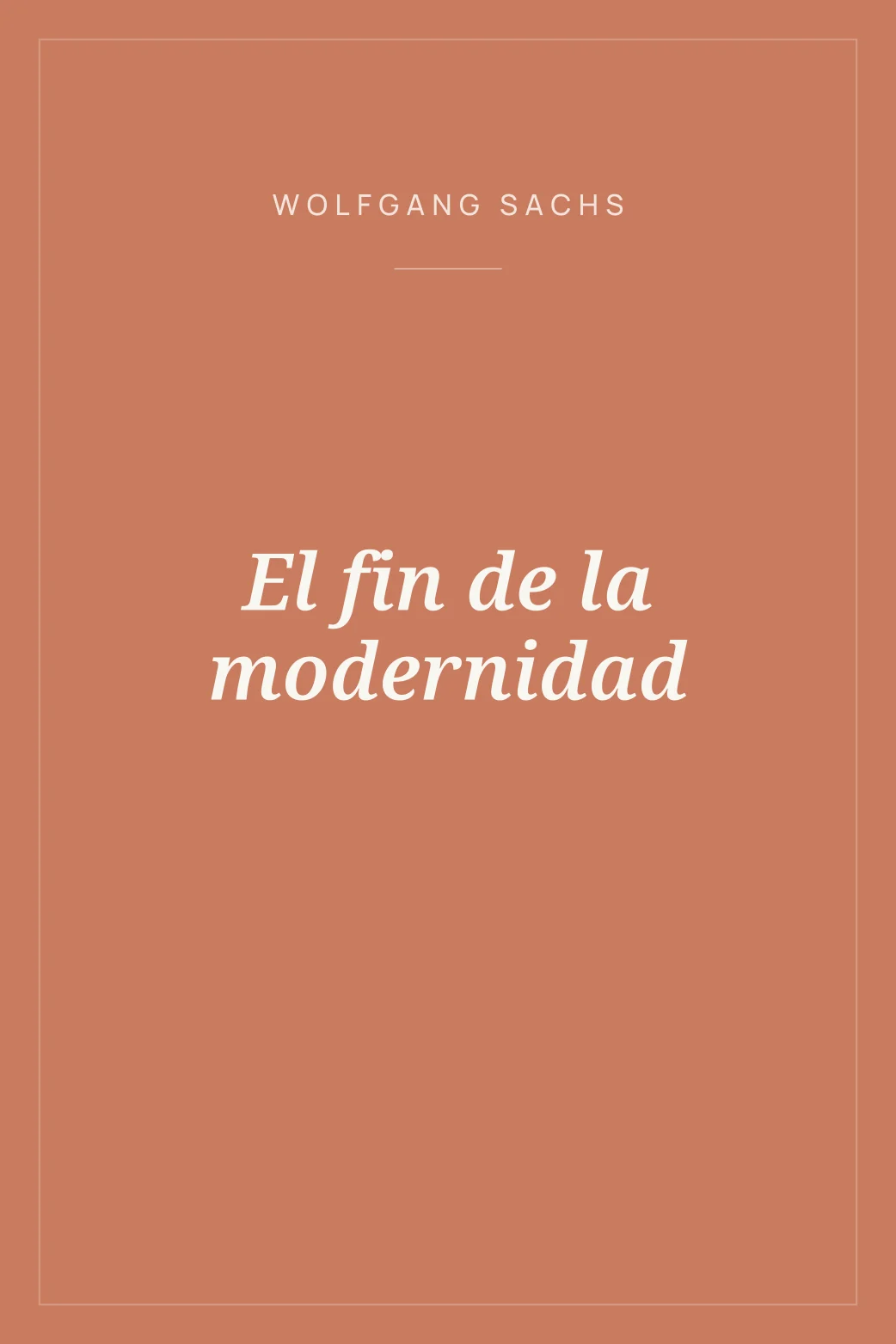 Portada de El fin de la modernidad