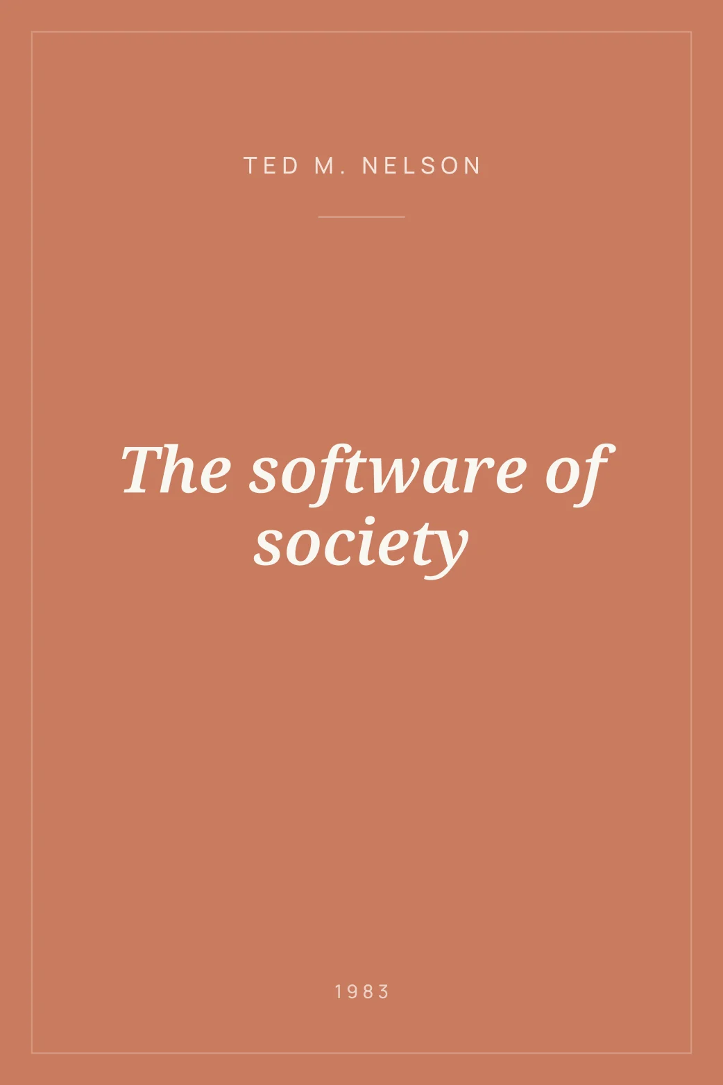 Portada de The software of society