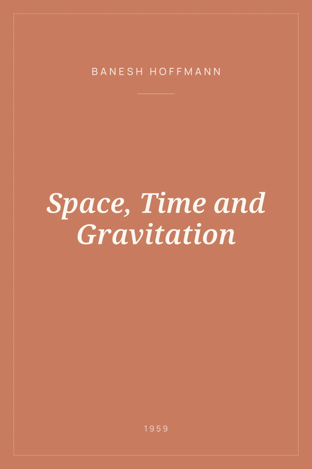 Portada de Space, Time and Gravitation