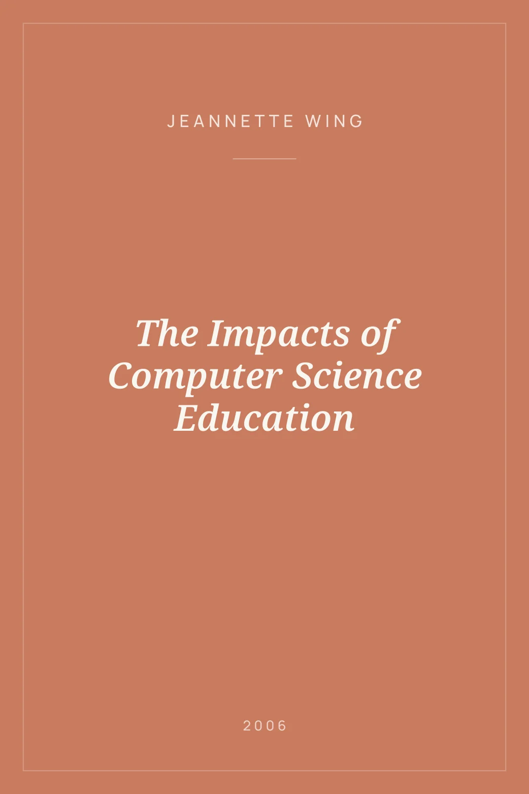 Portada de The Impacts of Computer Science Education