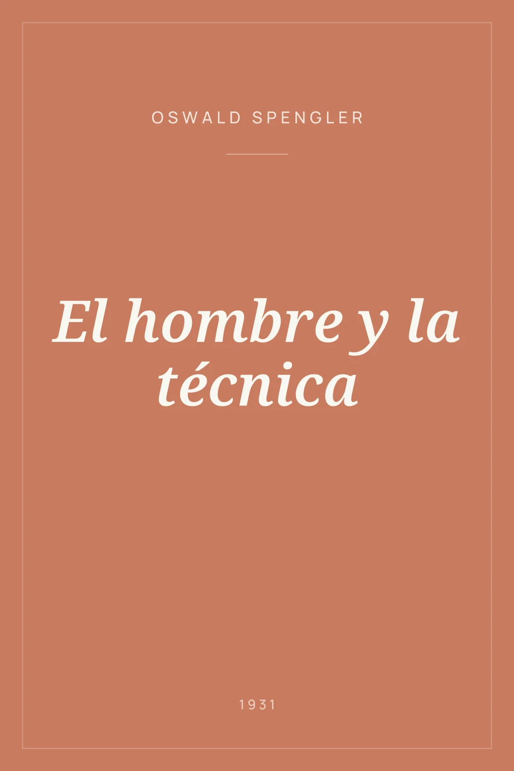 Portada de El hombre y la técnica