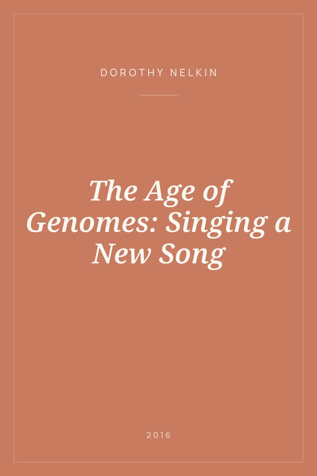 Portada de The Age of Genomes: Singing a New Song