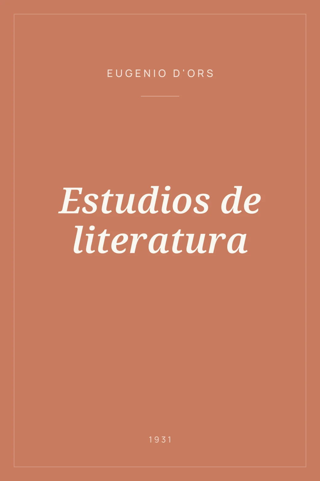 Portada de Estudios de literatura