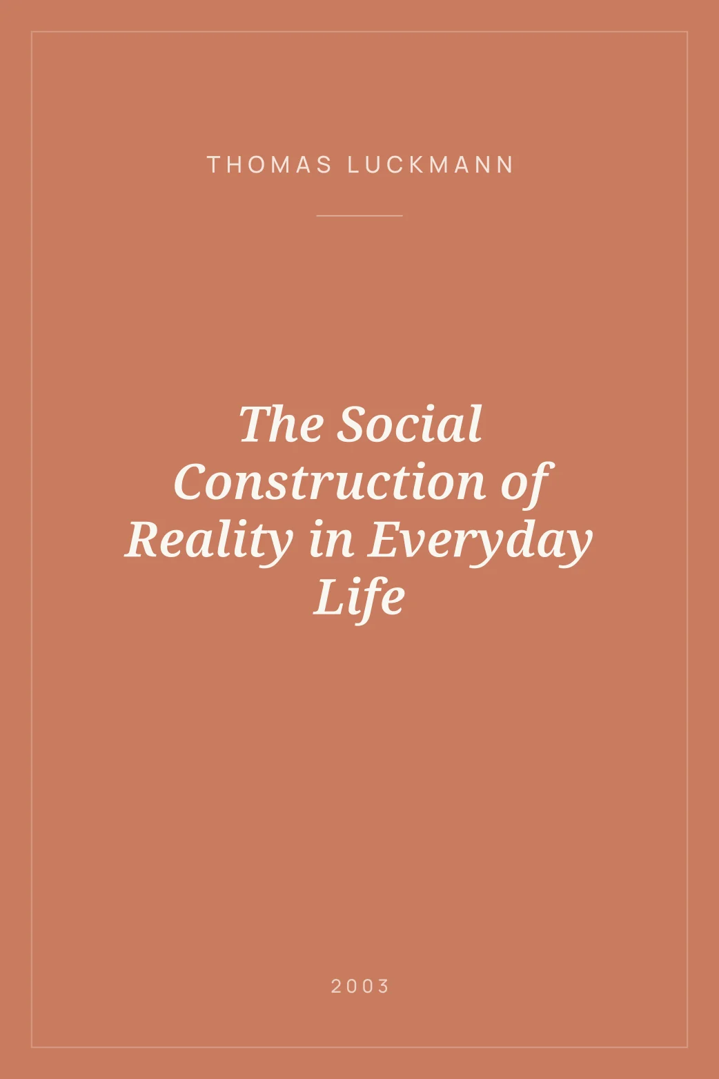 Portada de The Social Construction of Reality in Everyday Life