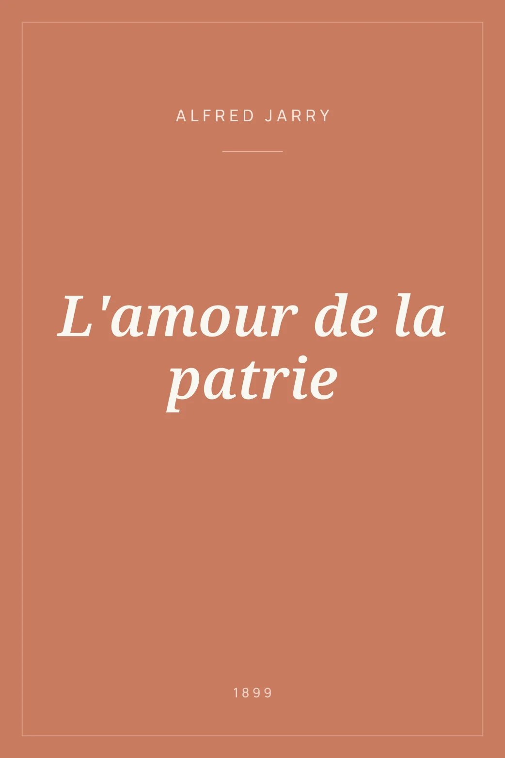 Portada de L'amour de la patrie