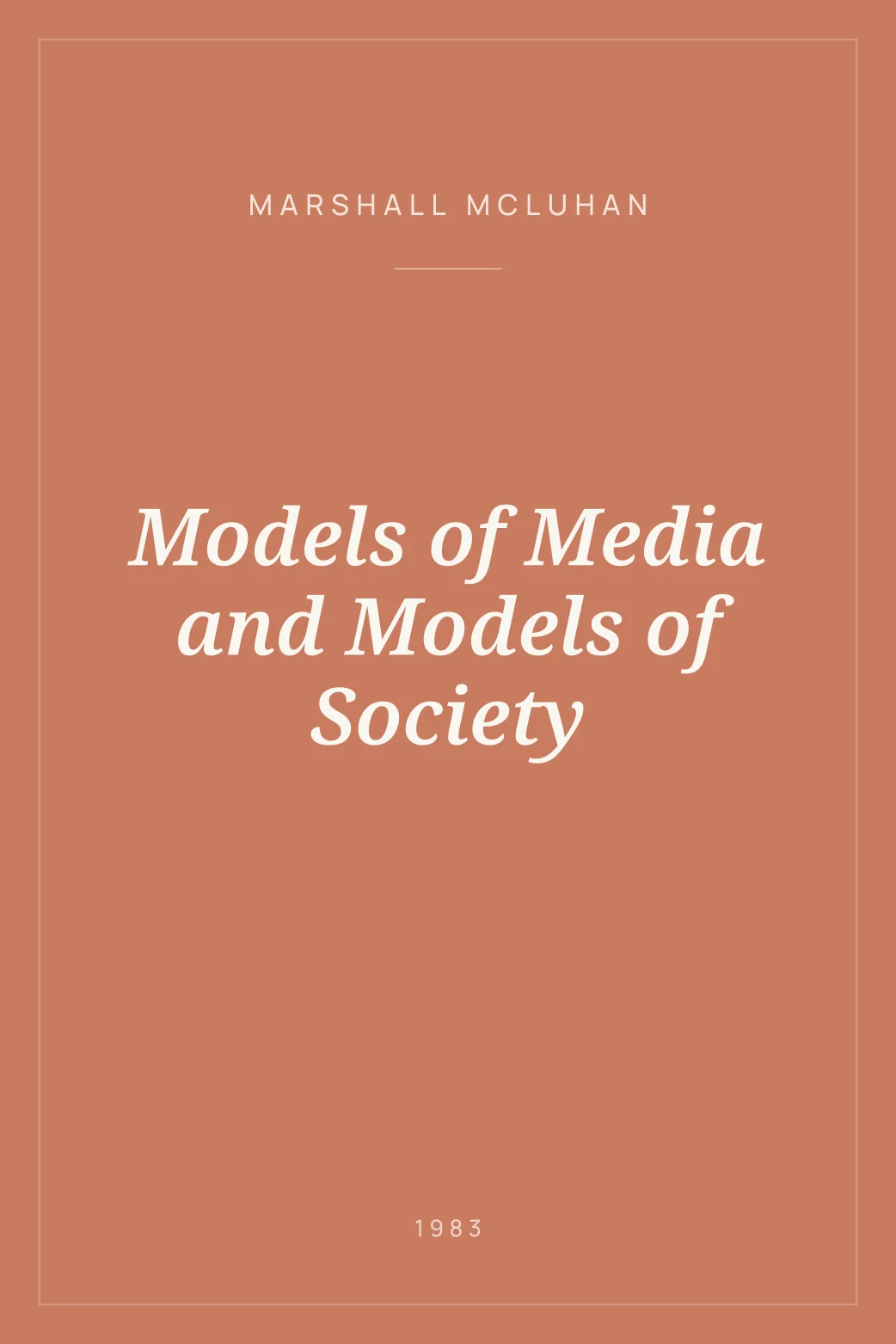 Portada de Models of Media and Models of Society