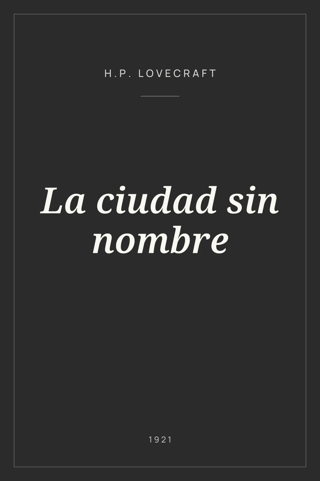 Portada de La ciudad sin nombre