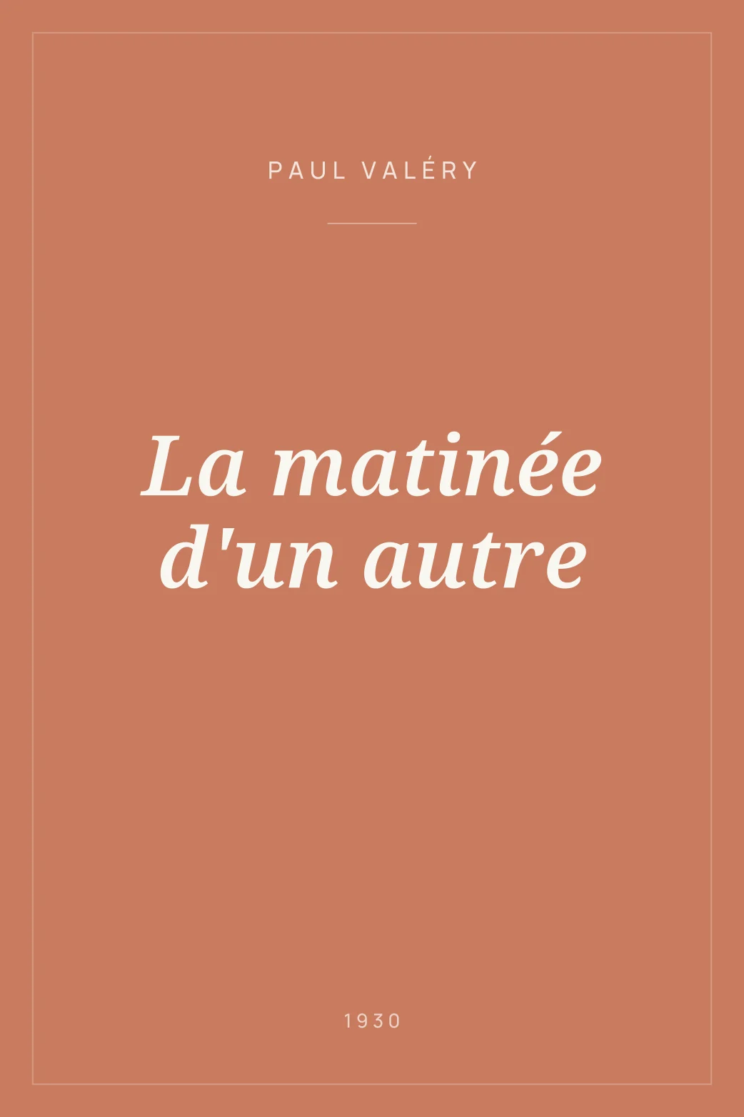 Portada de La matinée d'un autre