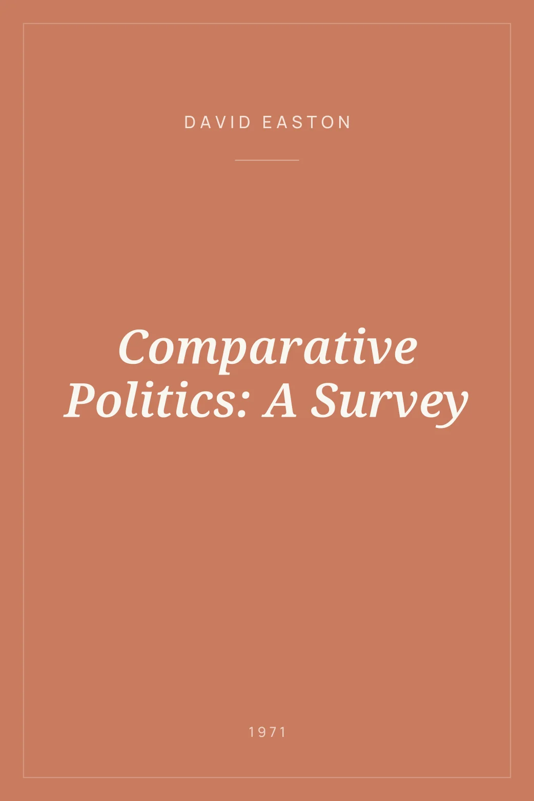 Portada de Comparative Politics: A Survey