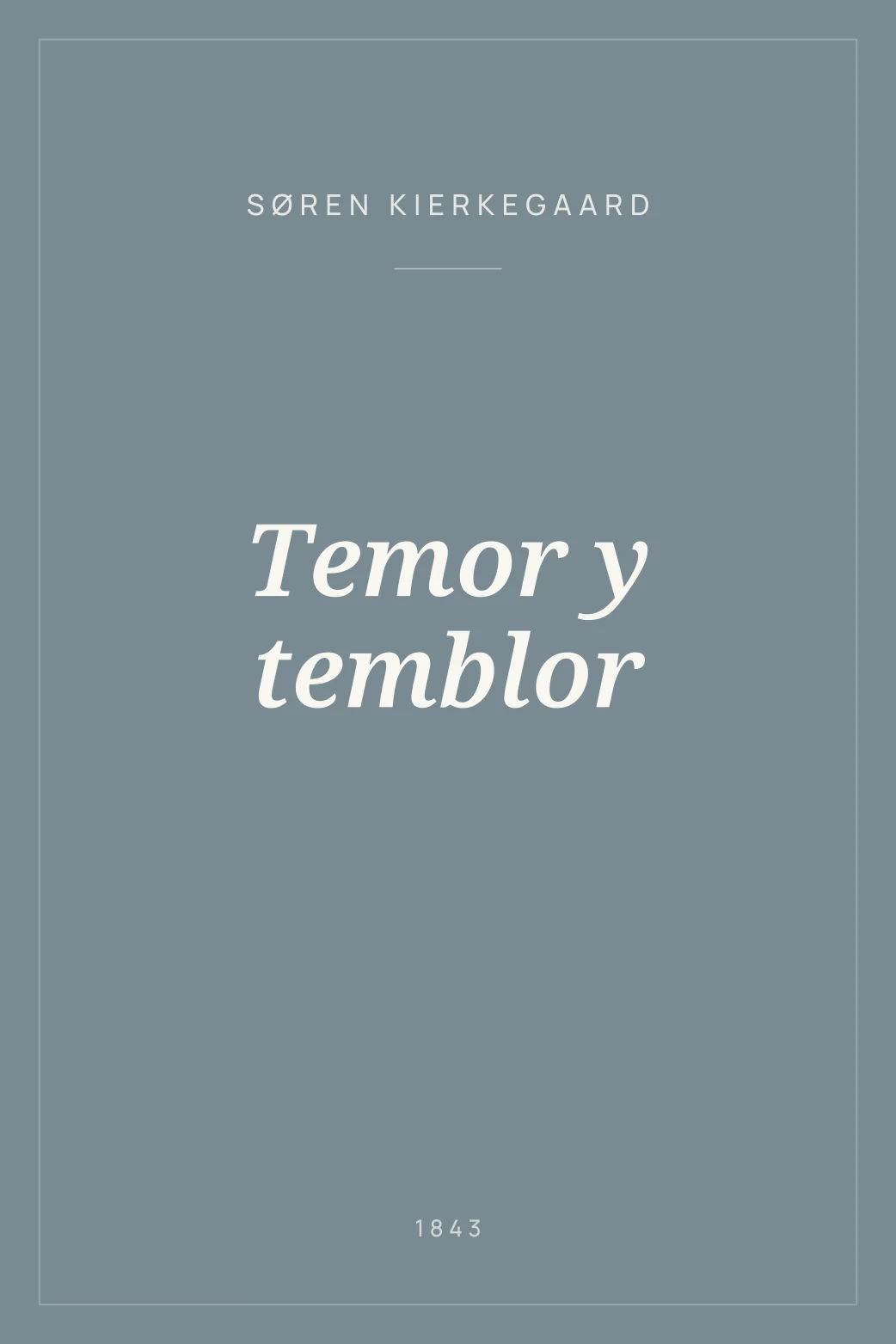 Portada de Temor y temblor