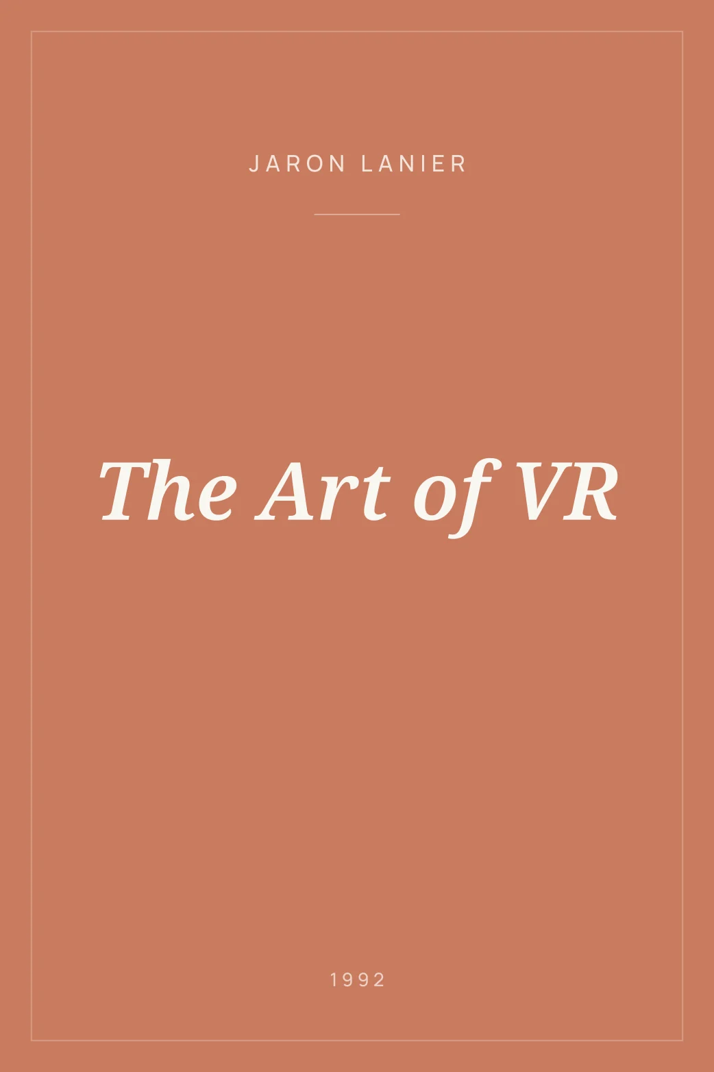 Portada de The Art of VR