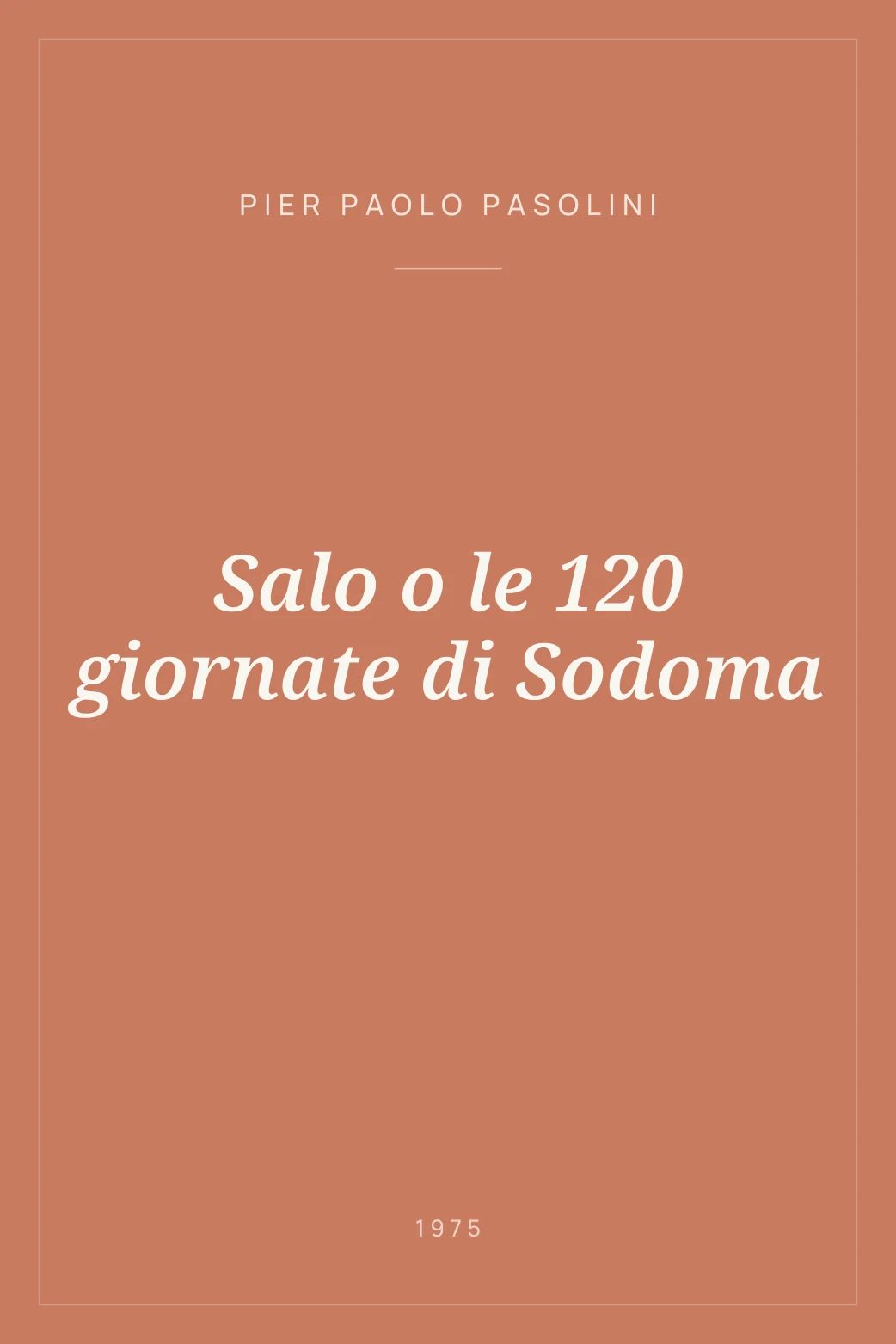 Portada de Salo o le 120 giornate di Sodoma