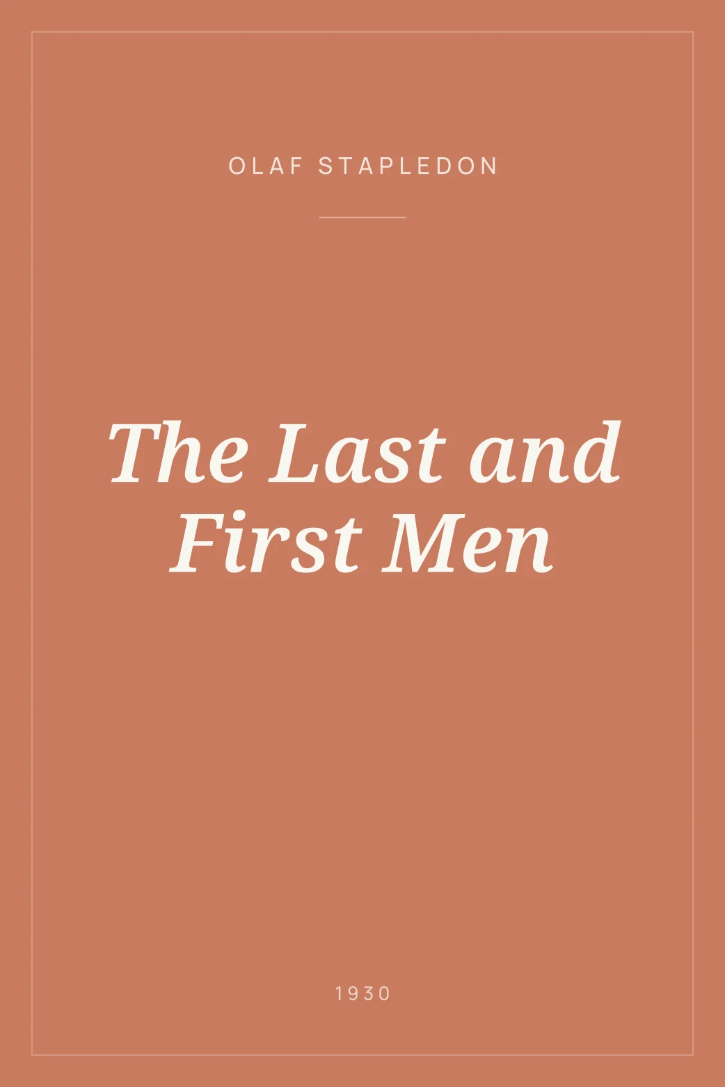 Portada de The Last and First Men