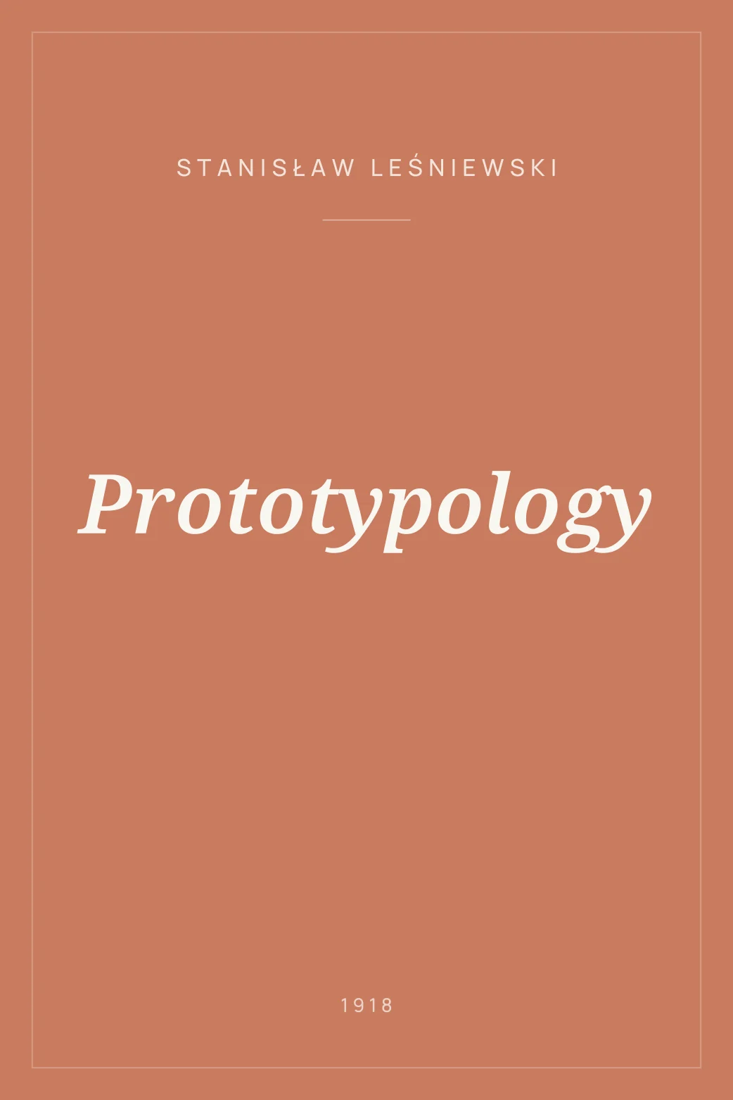 Portada de Prototypology