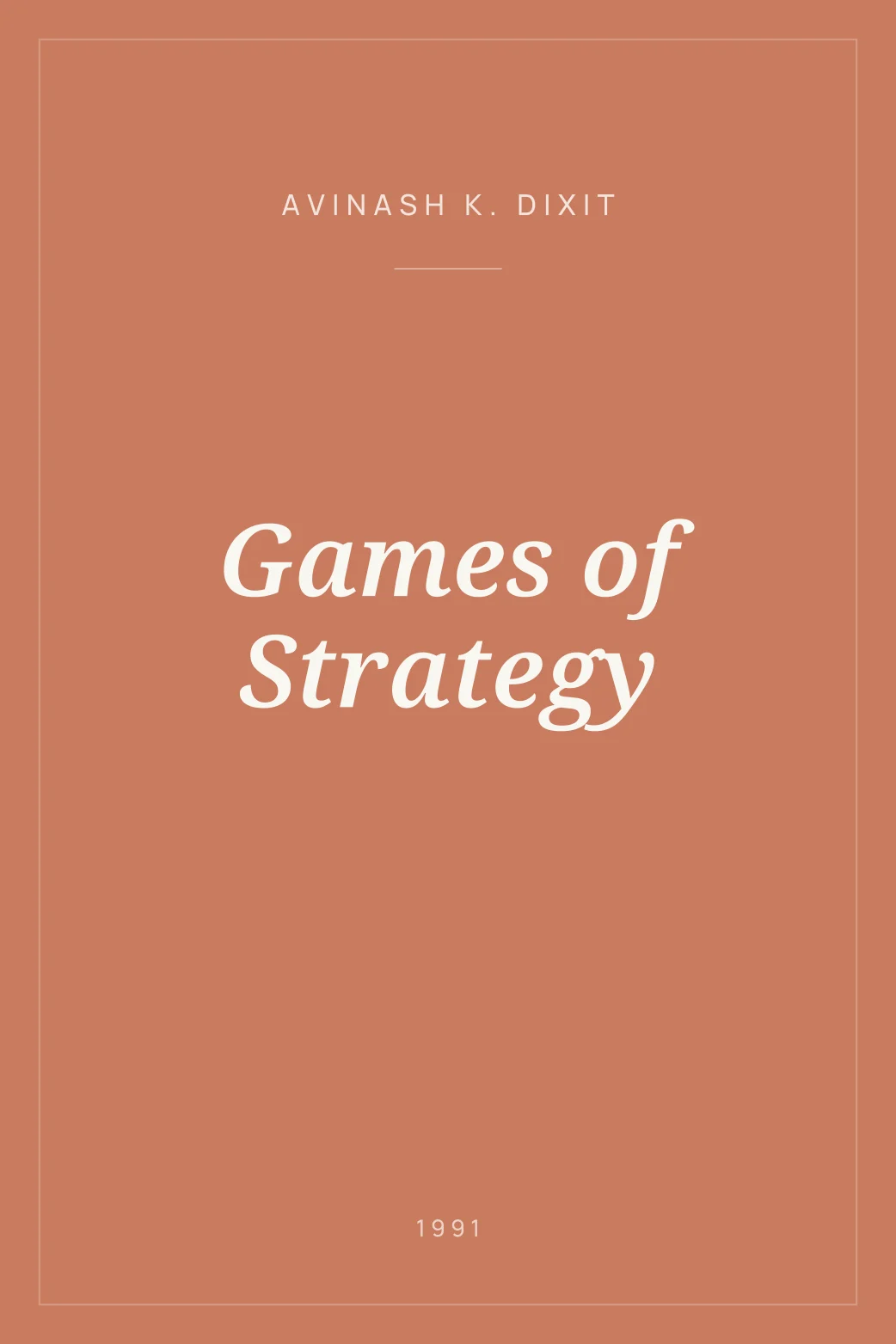 Portada de Games of Strategy