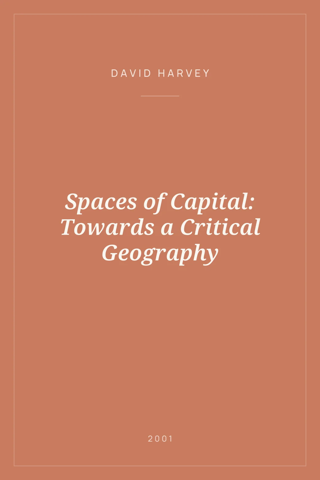 Portada de Spaces of Capital: Towards a Critical Geography
