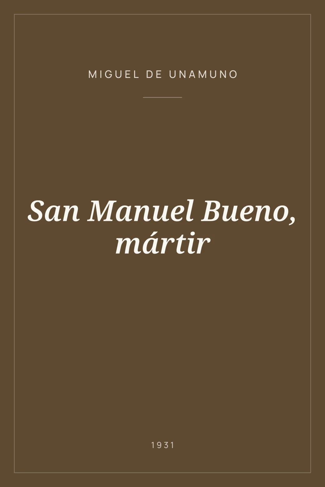 Portada de San Manuel Bueno, mártir