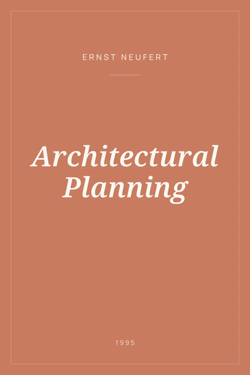 Portada de Architectural Planning