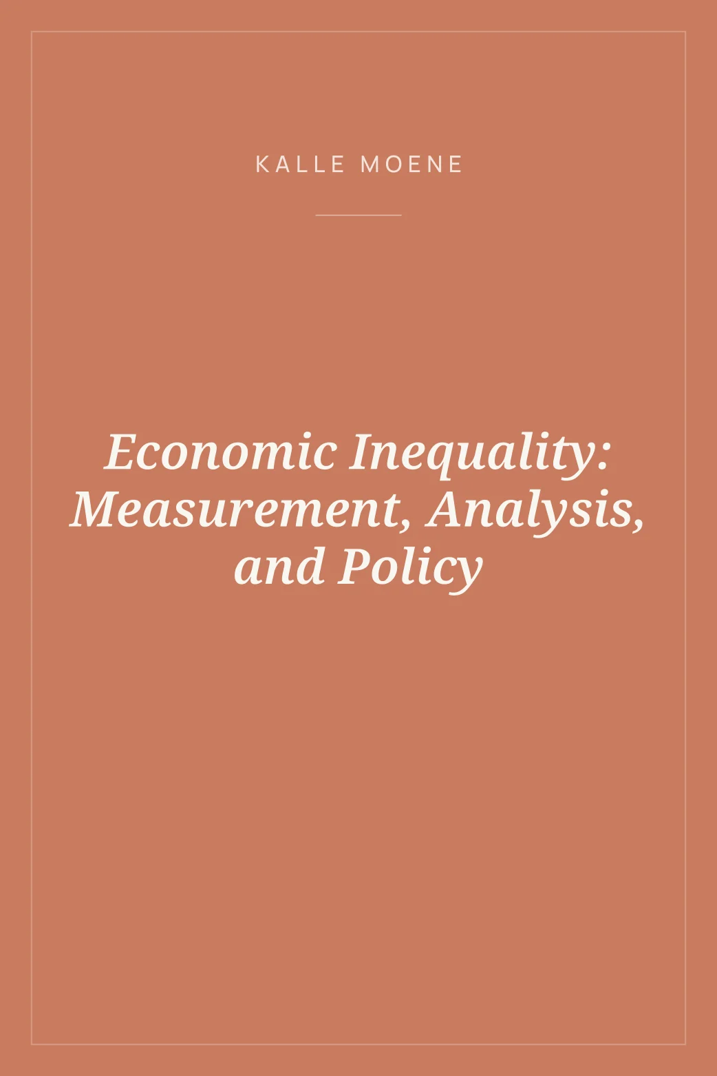 Portada de Economic Inequality: Measurement, Analysis, and Policy