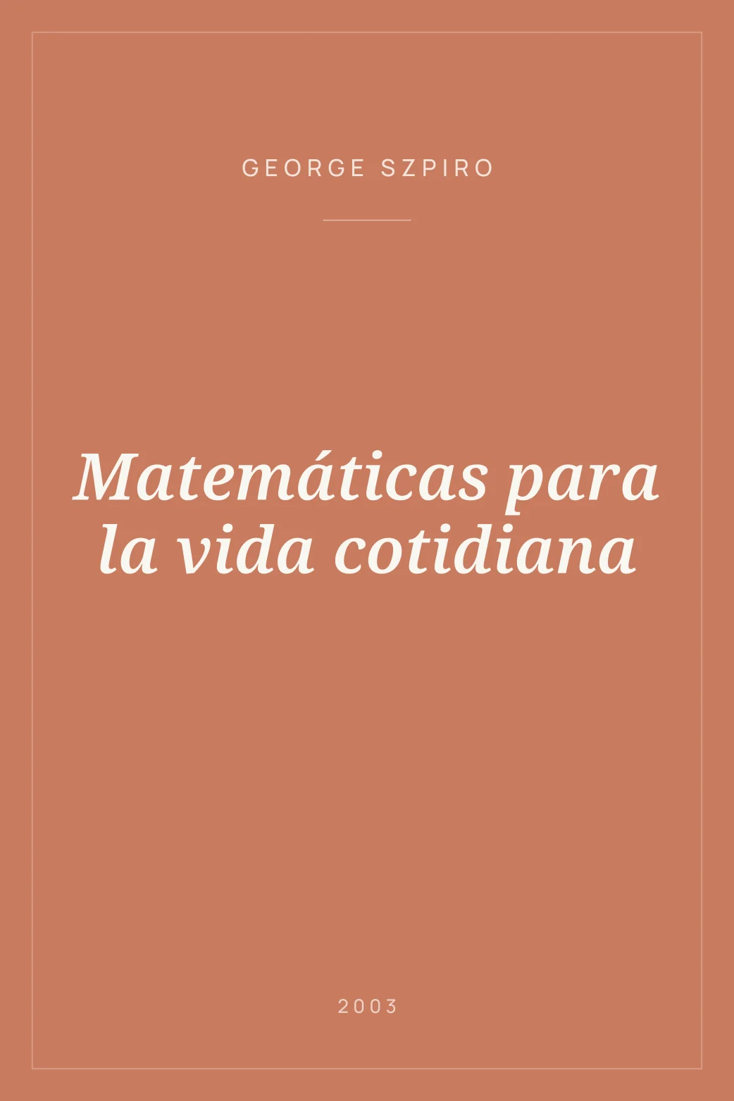 Portada de Matemáticas para la vida cotidiana