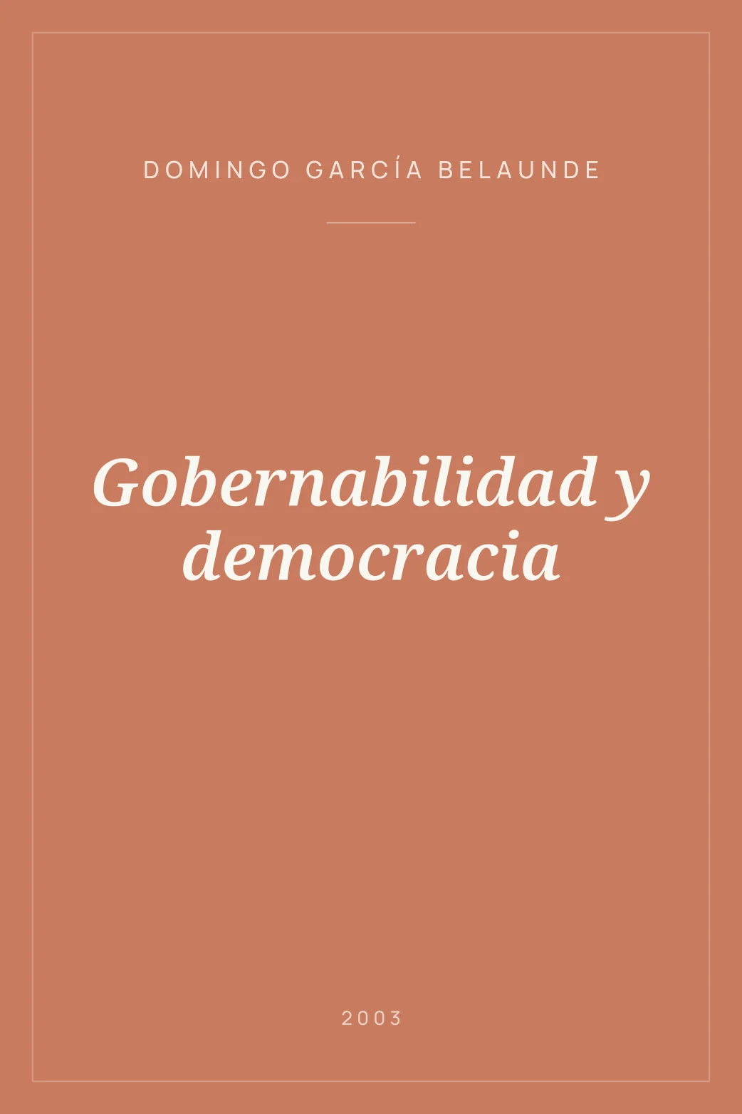 Portada de Gobernabilidad y democracia