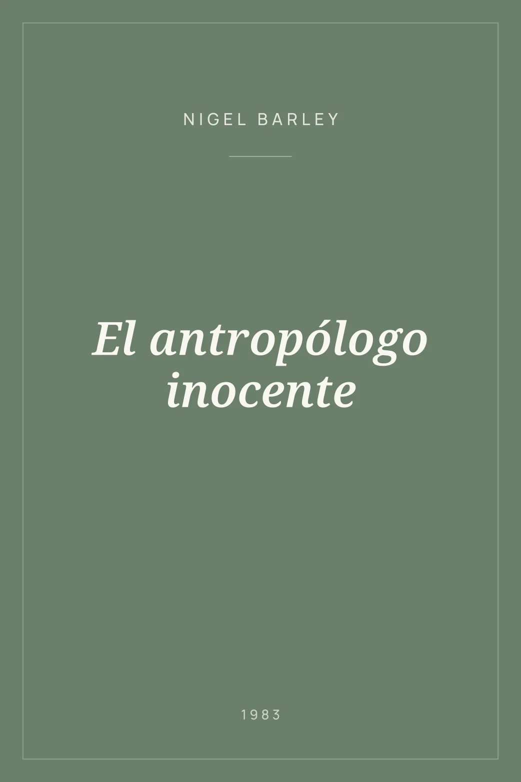 Portada de El antropólogo inocente
