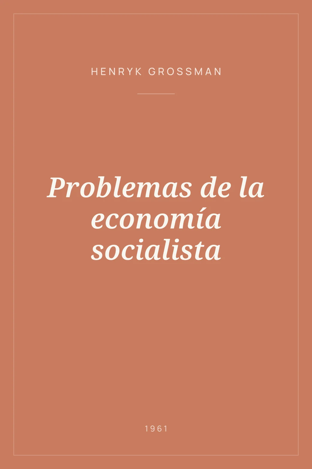 Portada de Problemas de la economía socialista