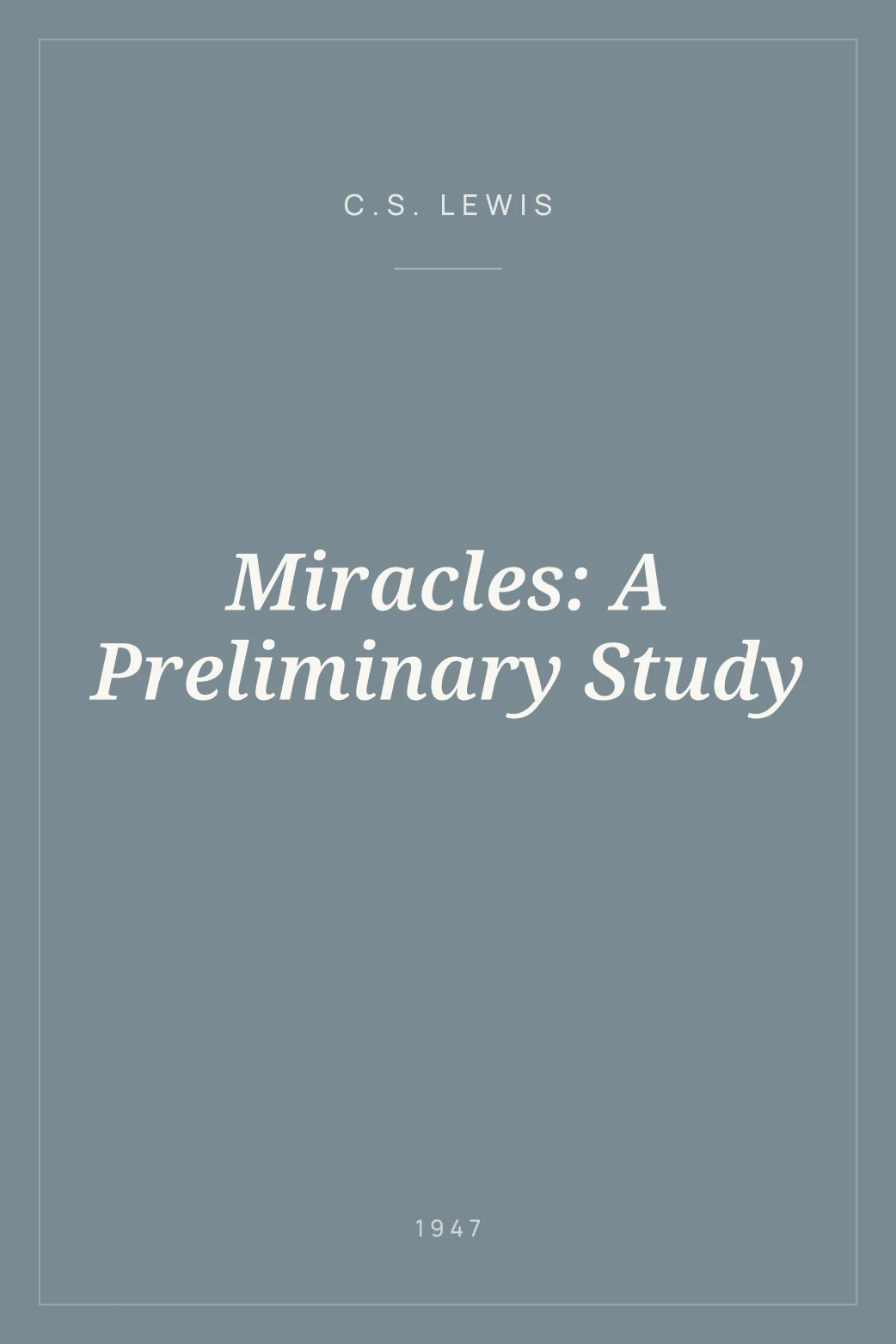Portada de Miracles: A Preliminary Study