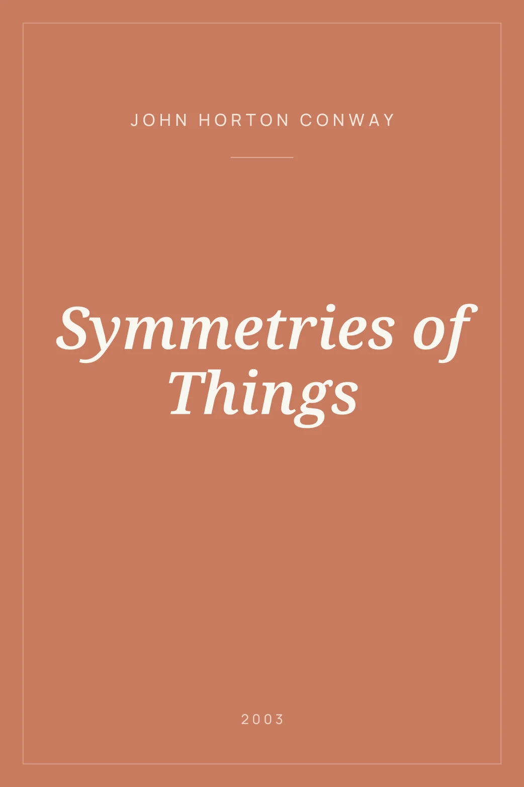 Portada de Symmetries of Things