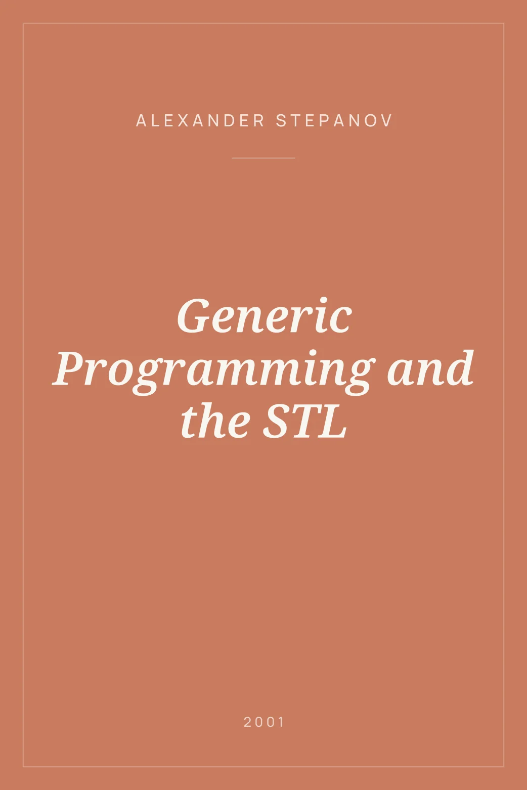 Portada de Generic Programming and the STL