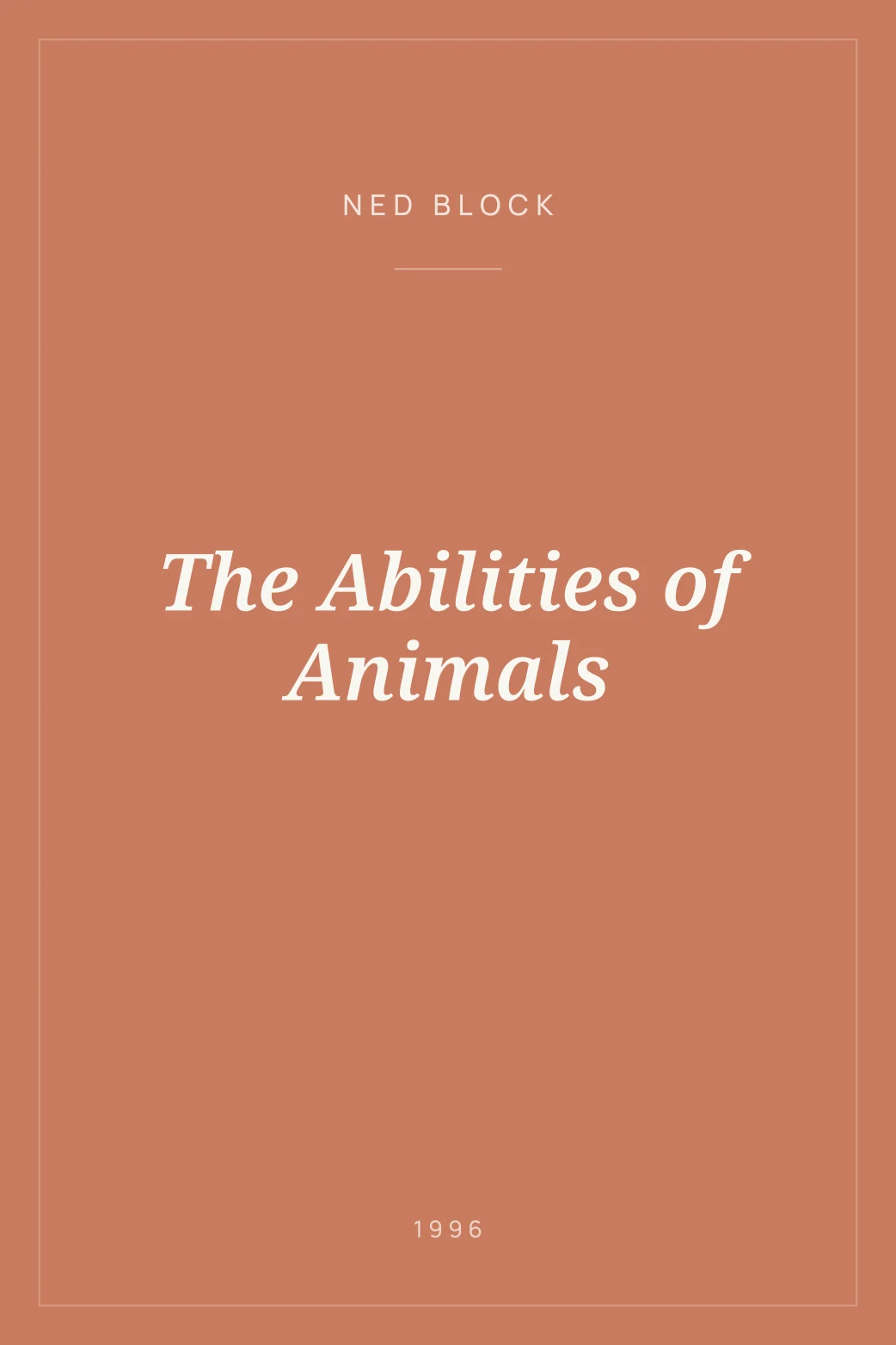 Portada de The Abilities of Animals