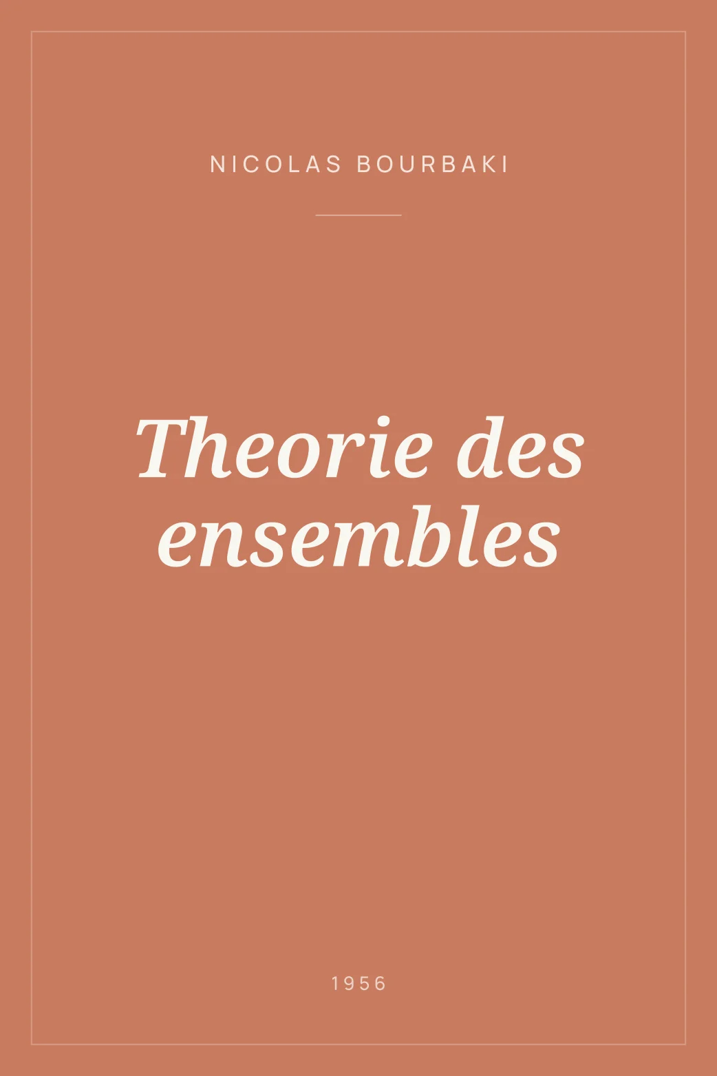 Portada de Theorie des ensembles