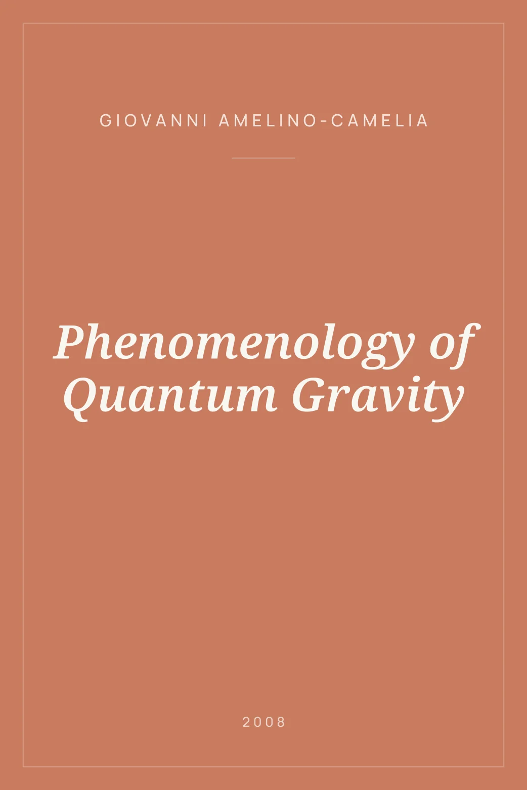 Portada de Phenomenology of Quantum Gravity
