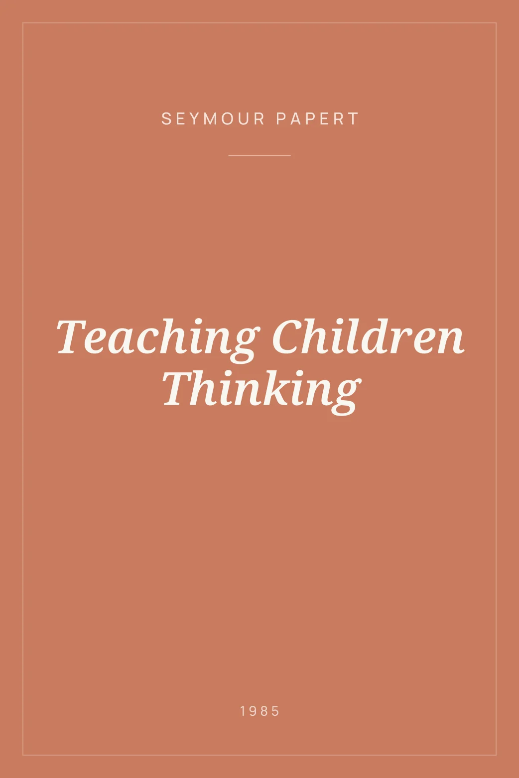 Portada de Teaching Children Thinking
